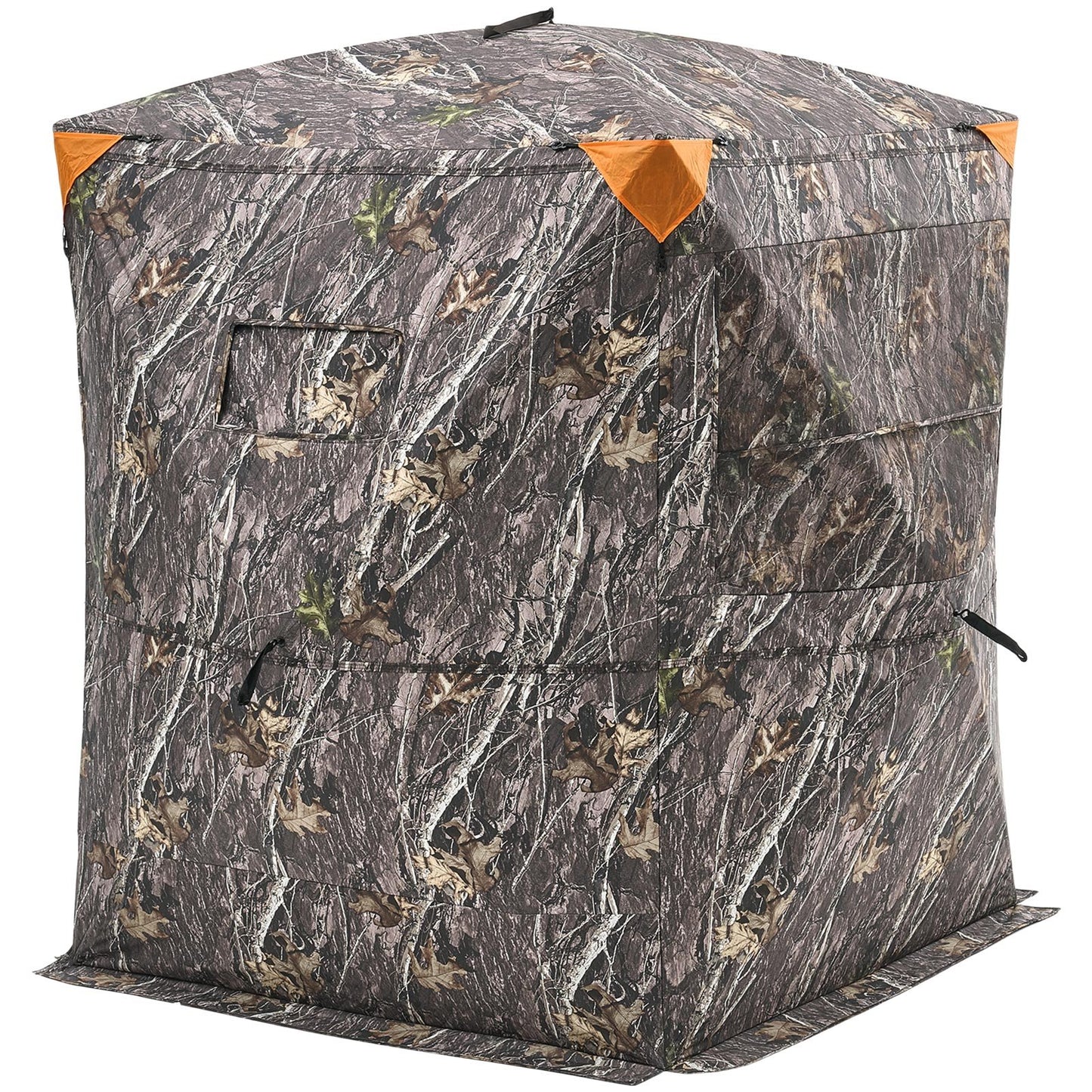 Hunting Blind, 2-3 Person Thermal Ground Blinds with Tri-Leg Chair and Carrying Bag, Portable Camouflage Tent, Durable Concealed Shelter with Silent Zipper Door and Window, for Turkey Deer