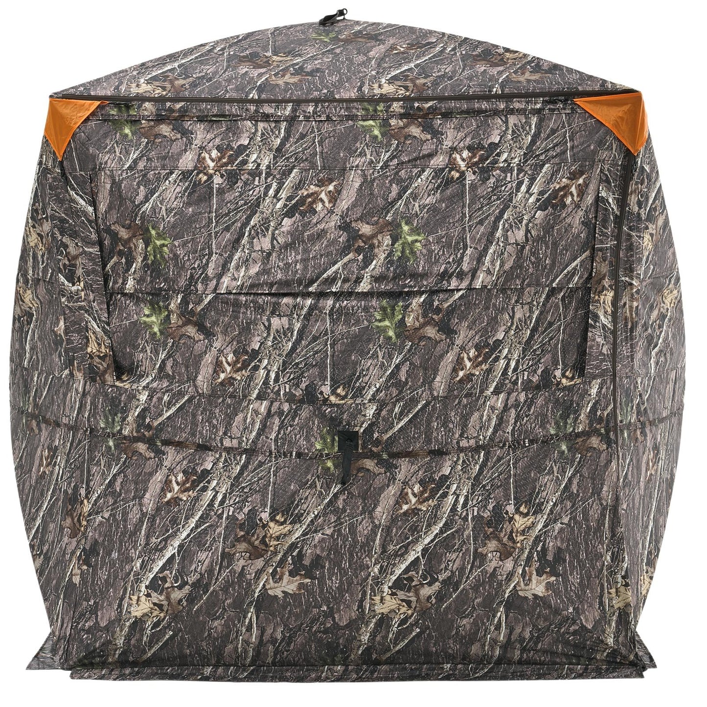 Hunting Blind, 4-5 Person See Through Ground Blinds with Carrying Bag, 360 Degree Portable Camouflage Tent, Durable Concealed Shelter with Silent Zipper Door and Window, for Turkey and Deer