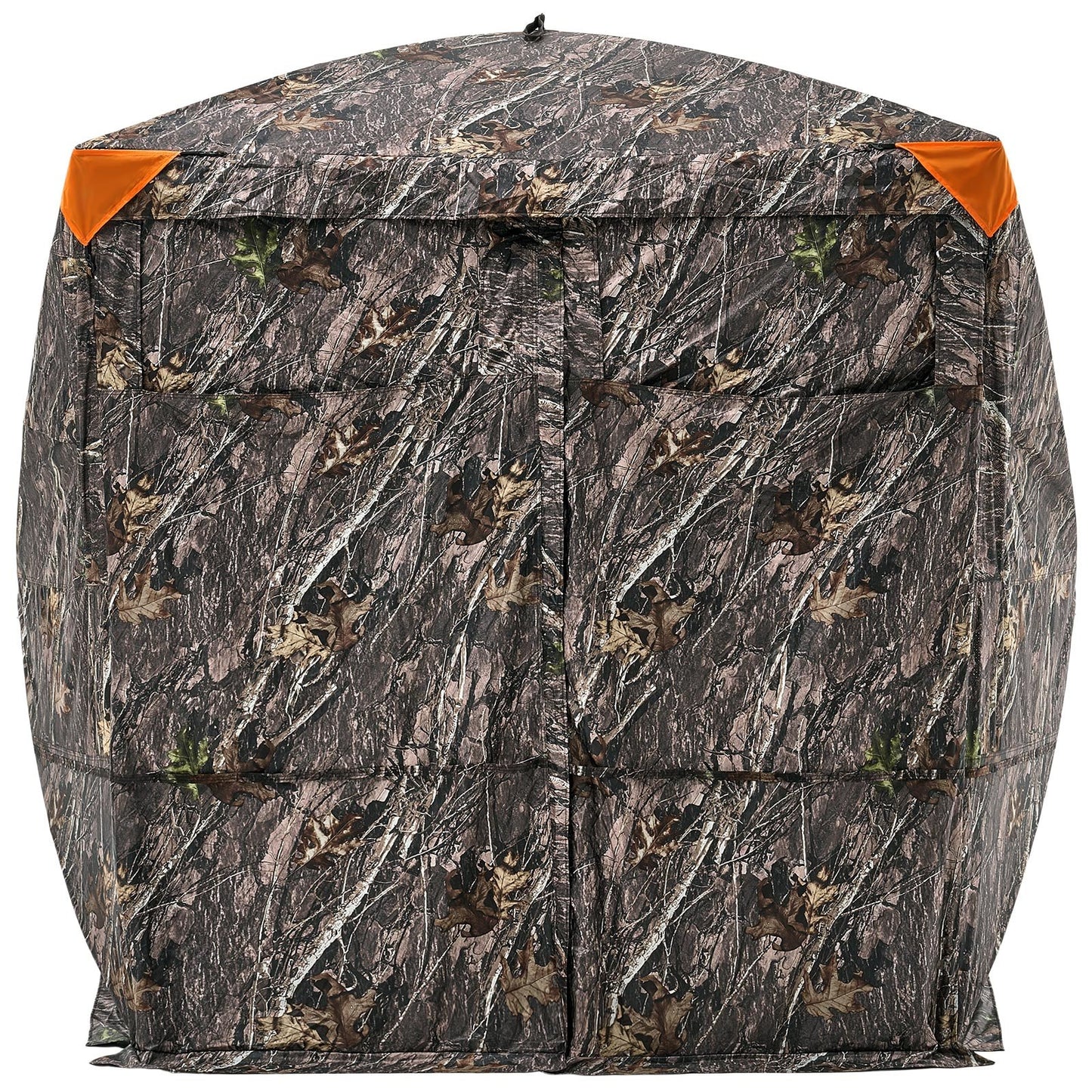 Hunting Blind, 4-5 Person See Through Ground Blinds with Carrying Bag, 270 Degree Portable Camouflage Tent, Durable Concealed Shelter with Silent Magnetic Door and Window, for Turkey and Deer