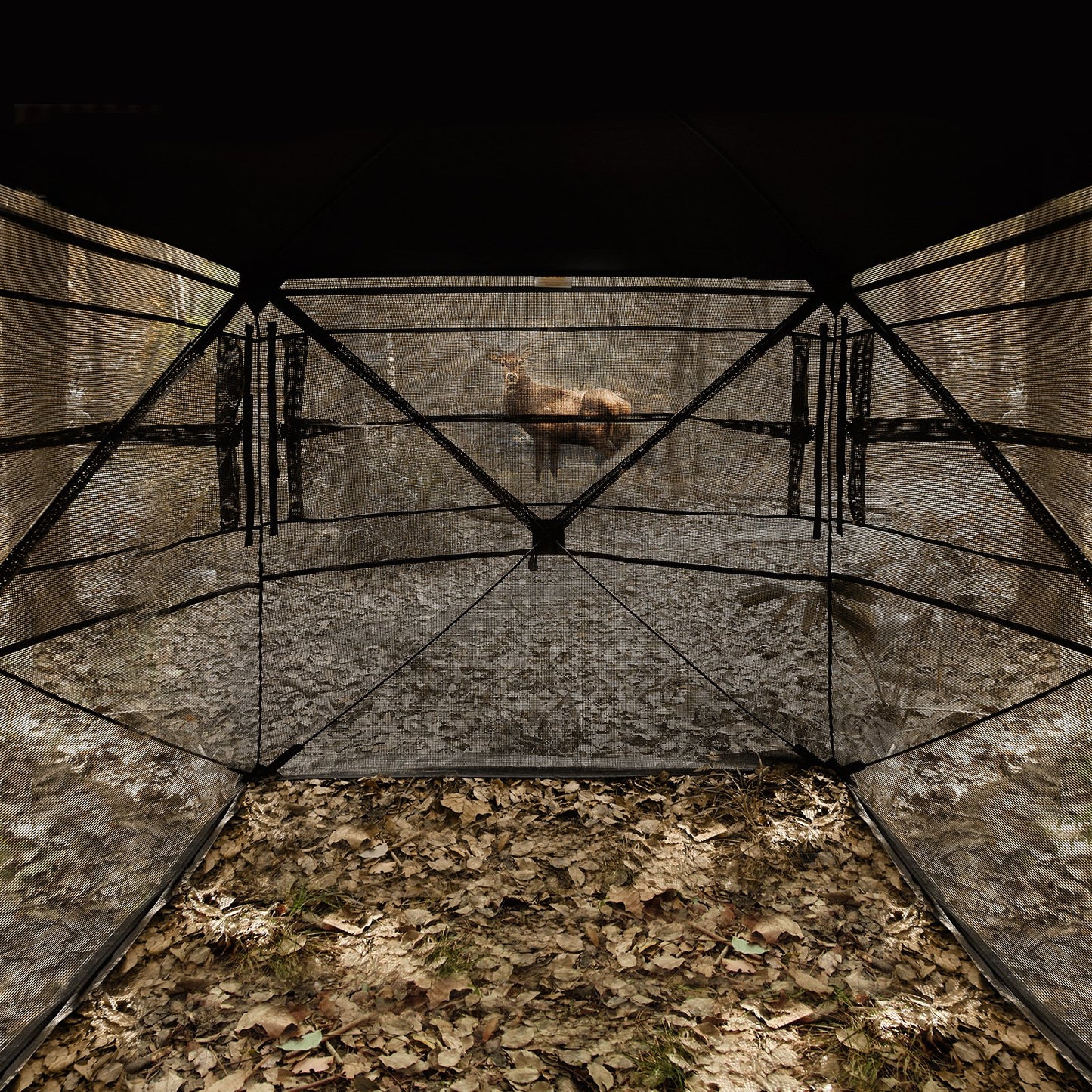 Hunting Blind 270° See Through Ground Blind One-Way Mesh for 4-5 Person