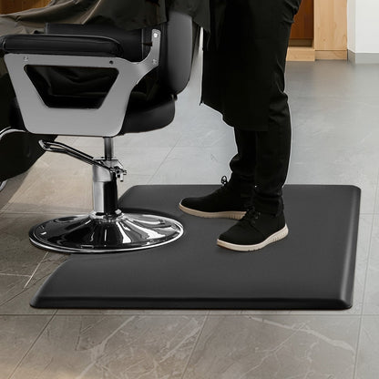 Salon Mat for Hair Stylist, 1525 x 915 mm Rectangle Salon Chair Mat Anti Fatigue, 23mm Thickened PVC + PU Barber Shop Floor Mat with Round Cut Out, Anti-Trip Beveled Edges & Non-slip Bottom