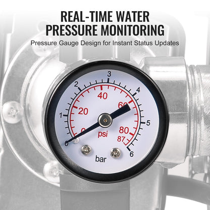 745 W(1 HP) Shallow Well Pump with Pressure Tank, 63 L/min(1000 GPH), Automatic Irrigation Water Booster Pump with 50 m(164 ft) Lift 1.4/2.8 bar(20/40 PSI) Pressure Switch, Thermoplastic Pump Head for Home Garden Lawn