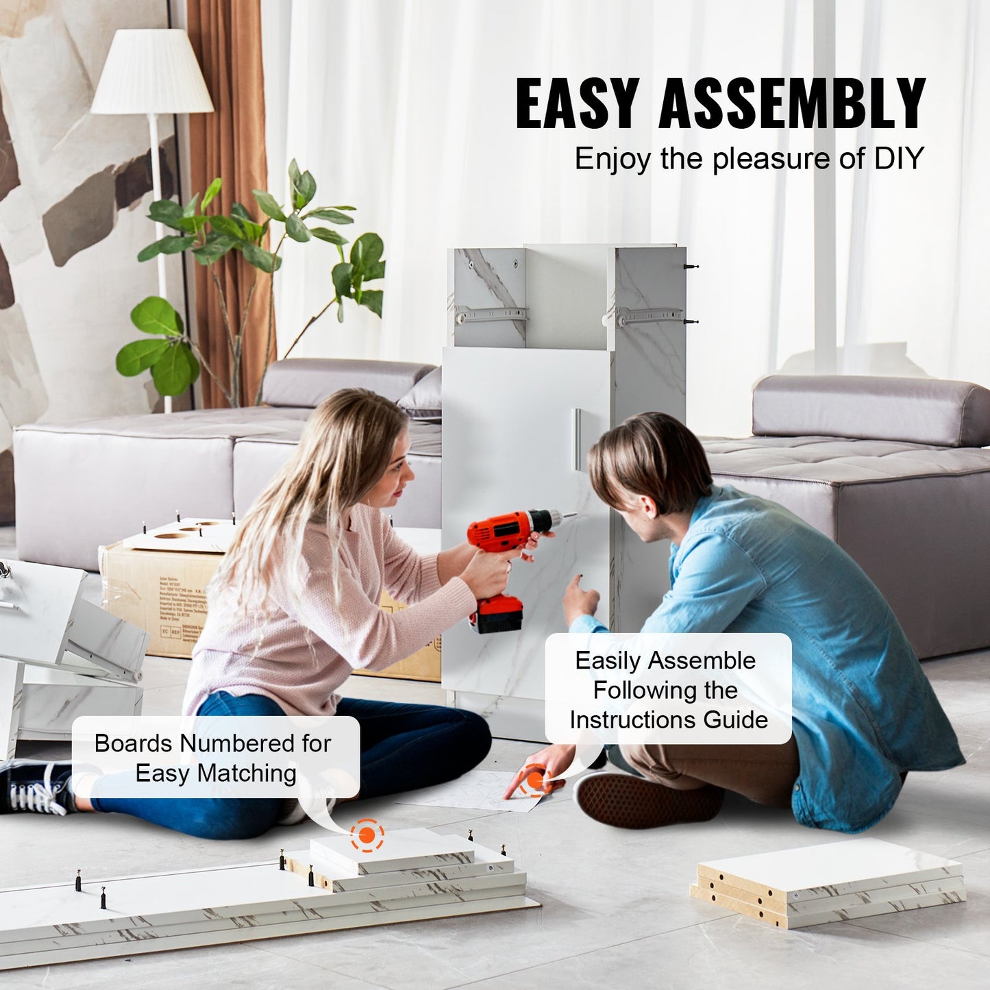 Salon Station, Wall Mount Barber Salon Station for Hair Stylist, Beauty Spa Furniture Set, 1 Storage Cabinet, 3 Cubbies and 2 Drawers(One Lockable), White