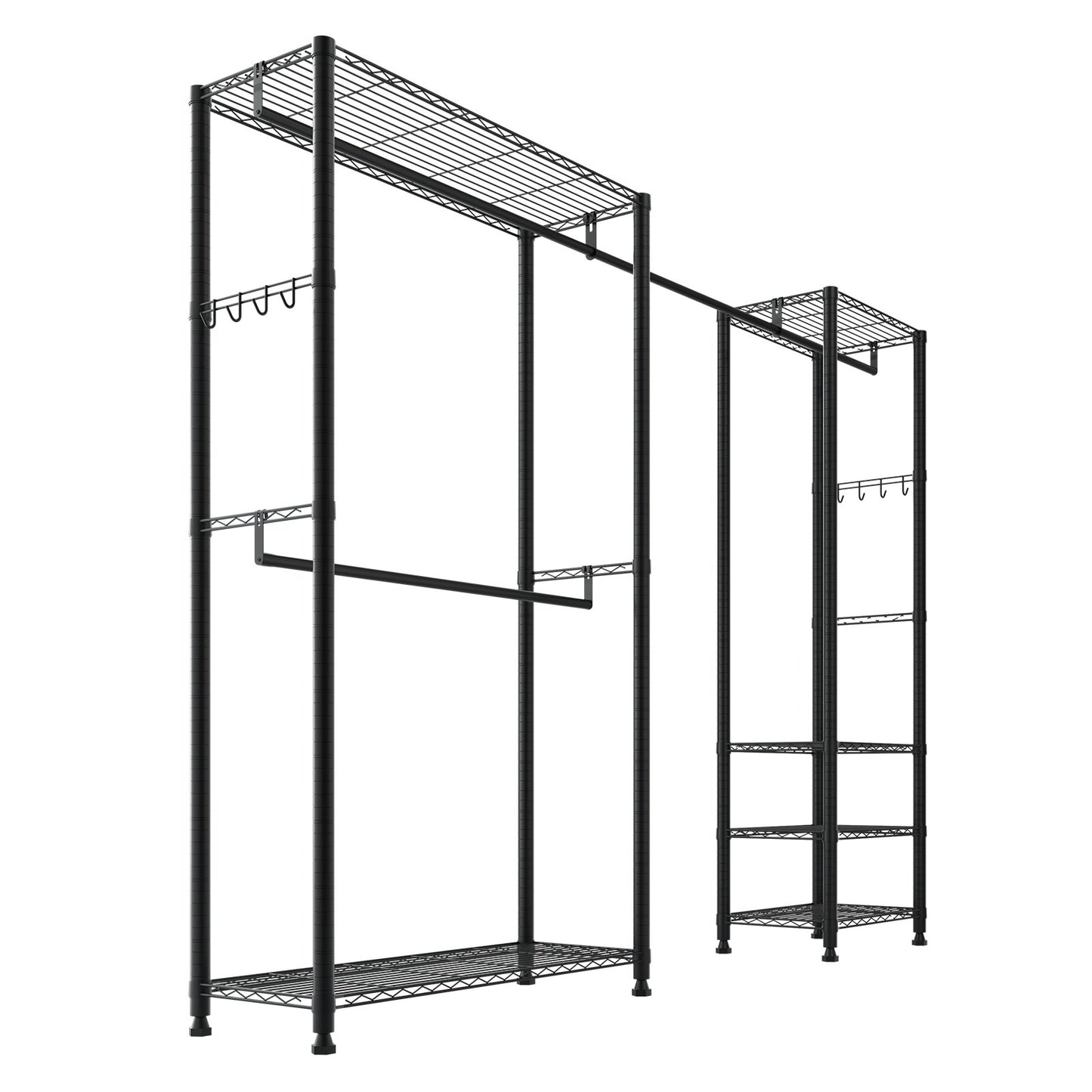 Clothing Garment Rack, Heavy Duty Clothes Rack, Freestanding Clothes Racks with Steel Frame, 363 kg Load Capacity Closet Wardrobe with Storage Shelves for Bedroom, Clothing Store, Hallway