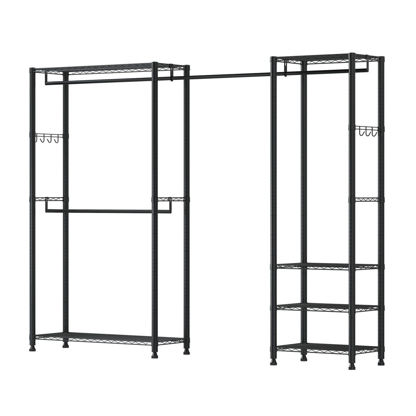 Clothing Garment Rack, Heavy Duty Clothes Rack, Freestanding Clothes Racks with Steel Frame, 363 kg Load Capacity Closet Wardrobe with Storage Shelves for Bedroom, Clothing Store, Hallway