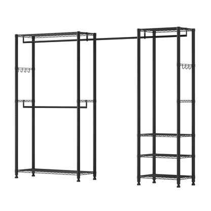 Clothing Garment Rack, Heavy Duty Clothes Rack, Freestanding Clothes Racks with Steel Frame, 363 kg Load Capacity Closet Wardrobe with Storage Shelves for Bedroom, Clothing Store, Hallway