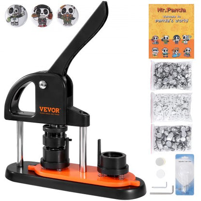 Button Maker Machine, 0.98 inch/25mm Pin Maker, Installation-Free Badge Punch Press Kit, Children DIY Gifts Button Making Supplies with 500pcs Button Parts, Circle Cutter, Magic Book