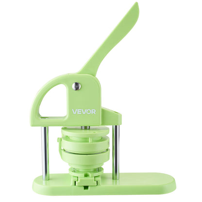 Button Maker Machine, 58 mm / 75 mm 2-in-1, Plastic Pin Maker with 200 pcs Button Parts, Circle Cutter and Magic Book, Reinforced Ergonomic Handle, for DIY Badges, Personalized Pins, Green