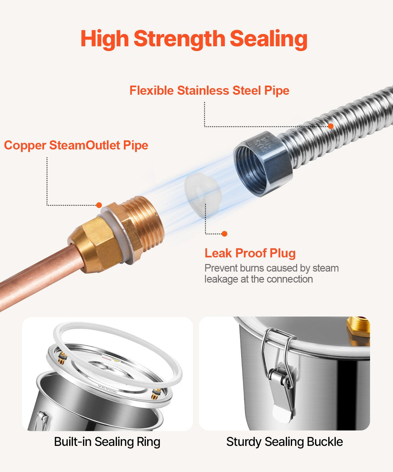 Alcohol Still, 3 Gal / 11.4 L Stainless Steel Water Alcohol Distiller with Copper Coil for Fast Cooling, Dual Condenser Distiller Kit with Secondary Distillation, for Wine Whisky Brandy, Silver