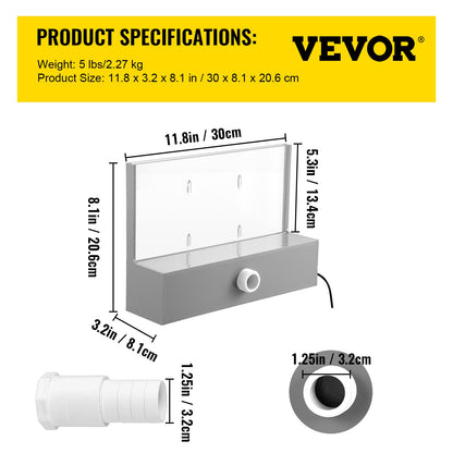 Poolbrunnen-Überlauf 11,8 x 3,2 x 8,1 Zoll, Brunnen-Überlauf mit blauer LED-Beleuchtung, Pool-Wasserfallbrunnen aus massivem Acryl, Pool-Wasserfall für Gartenteich, Schwimmbad, Quadratisch