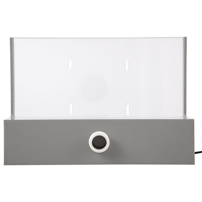 Poolbrunnen-Überlauf 11,8 x 3,2 x 8,1 Zoll, Brunnen-Überlauf mit blauer LED-Beleuchtung, Pool-Wasserfallbrunnen aus massivem Acryl, Pool-Wasserfall für Gartenteich, Schwimmbad, Quadratisch