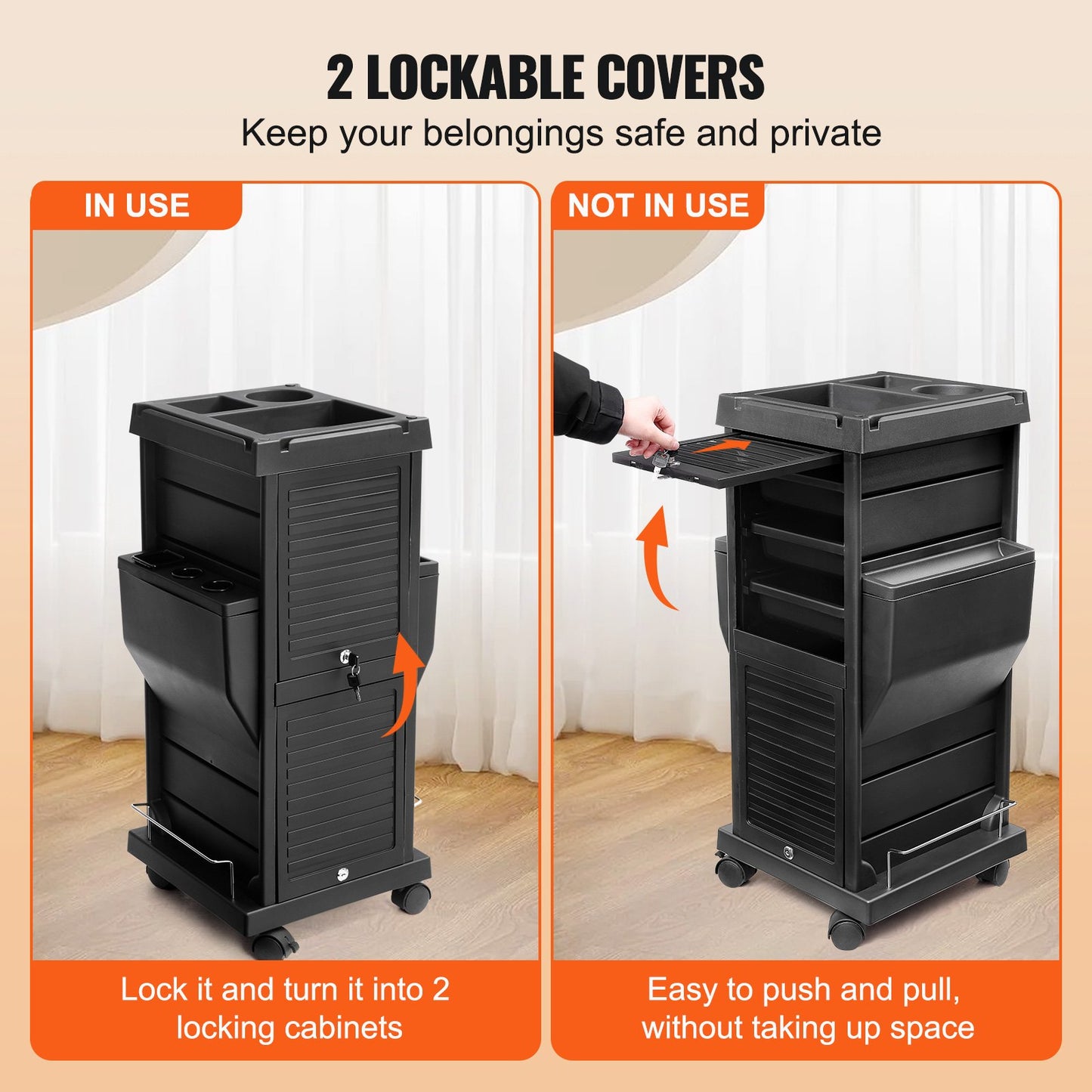 Ultimate Salon Trolley Cart, Lockable Beauty Salon Cart for Stylist with 6 Removable Drawers & Tool Holder, Plastic Hairdressing Rolling Cart with Lockable Wheels for Beauty SPA Barber