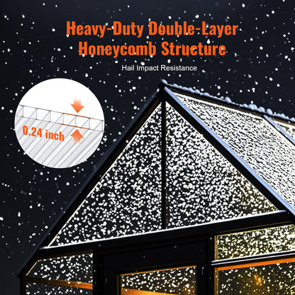 12er-Pack Polycarbonat-Gewächshausplatten, 61 x 122 x 6 mm Dachplatten, wasserdicht, UV-beständig, Wellkunststoff-Dachplatten, schlagfeste, transparente Dachplatten für Gewächshaus/Garten