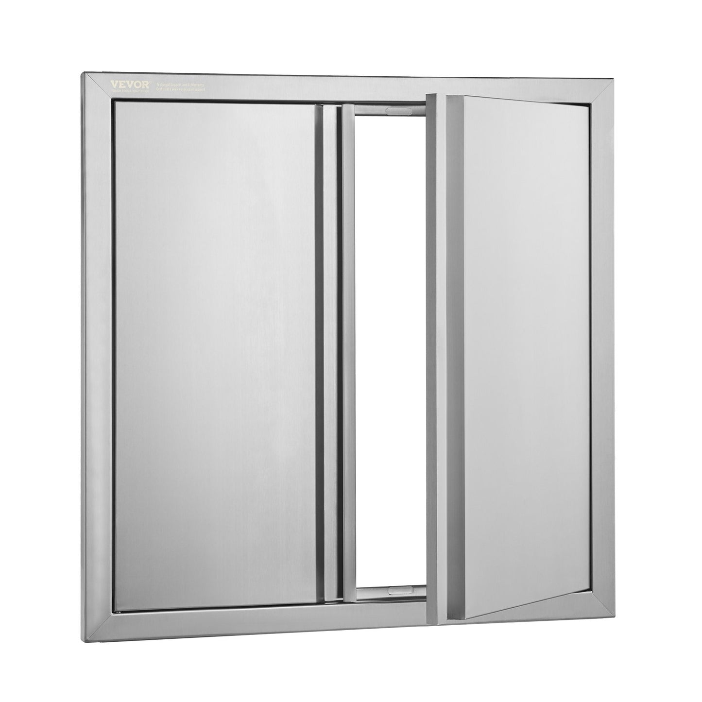 BBQ Access Door, 610x610 mm Double Outdoor Kitchen Door, Stainless Steel Flush Mount Door, Wall Vertical Door with Recessed Handles , for BBQ Island, Grilling Station, Outside Cabinet