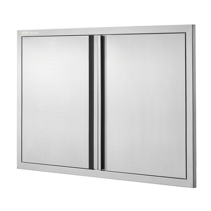 BBQ Access Door, 914x610 mm Double Outdoor Kitchen Door, Stainless Steel Flush Mount Door, Wall Vertical Door with Recessed Handles , for BBQ Island, Grilling Station, Outside Cabinet
