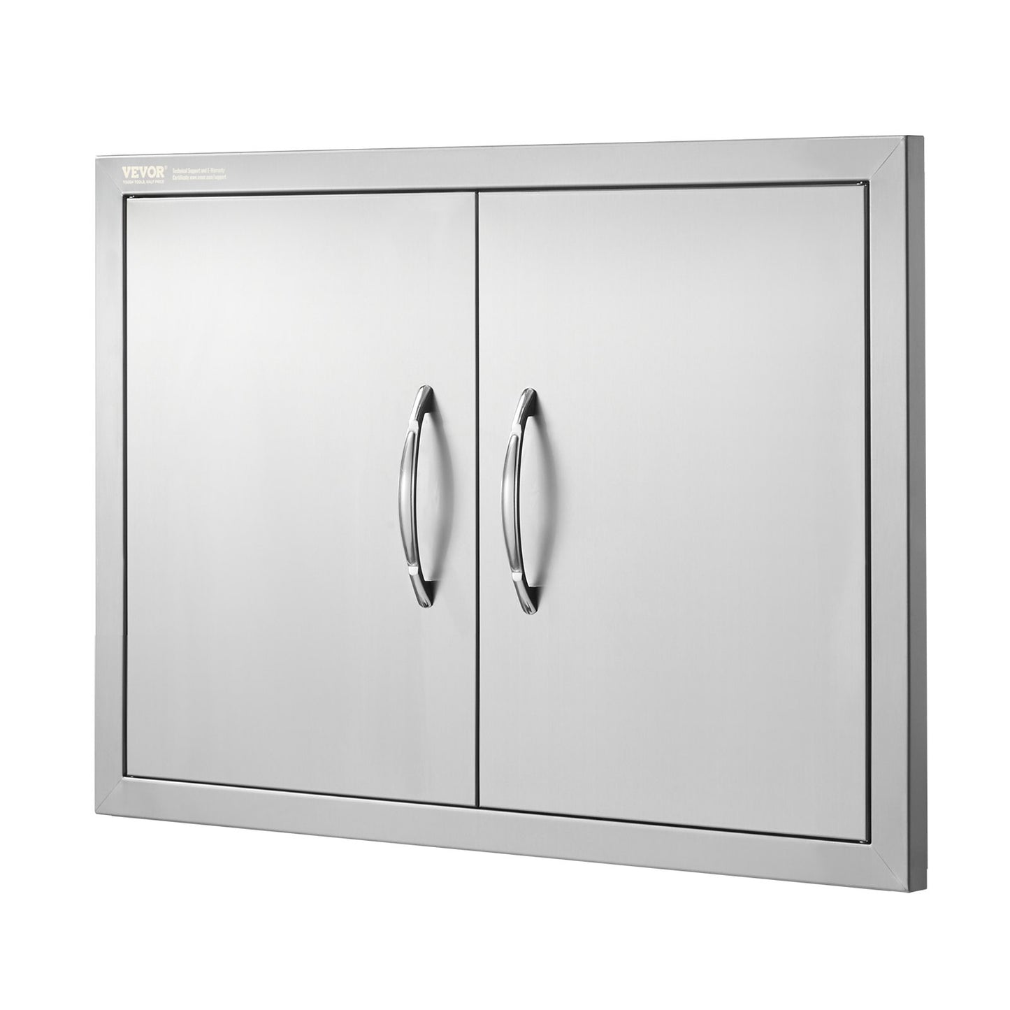 BBQ Access Door, 711x482 mm Double Outdoor Kitchen Door, Stainless Steel Flush Mount Door, Wall Vertical Door with Handles, for BBQ Island, Grilling Station, Outside Cabinet