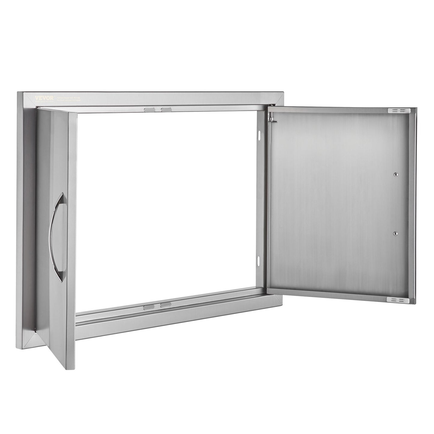 BBQ Access Door, 711x482 mm Double Outdoor Kitchen Door, Stainless Steel Flush Mount Door, Wall Vertical Door with Handles, for BBQ Island, Grilling Station, Outside Cabinet