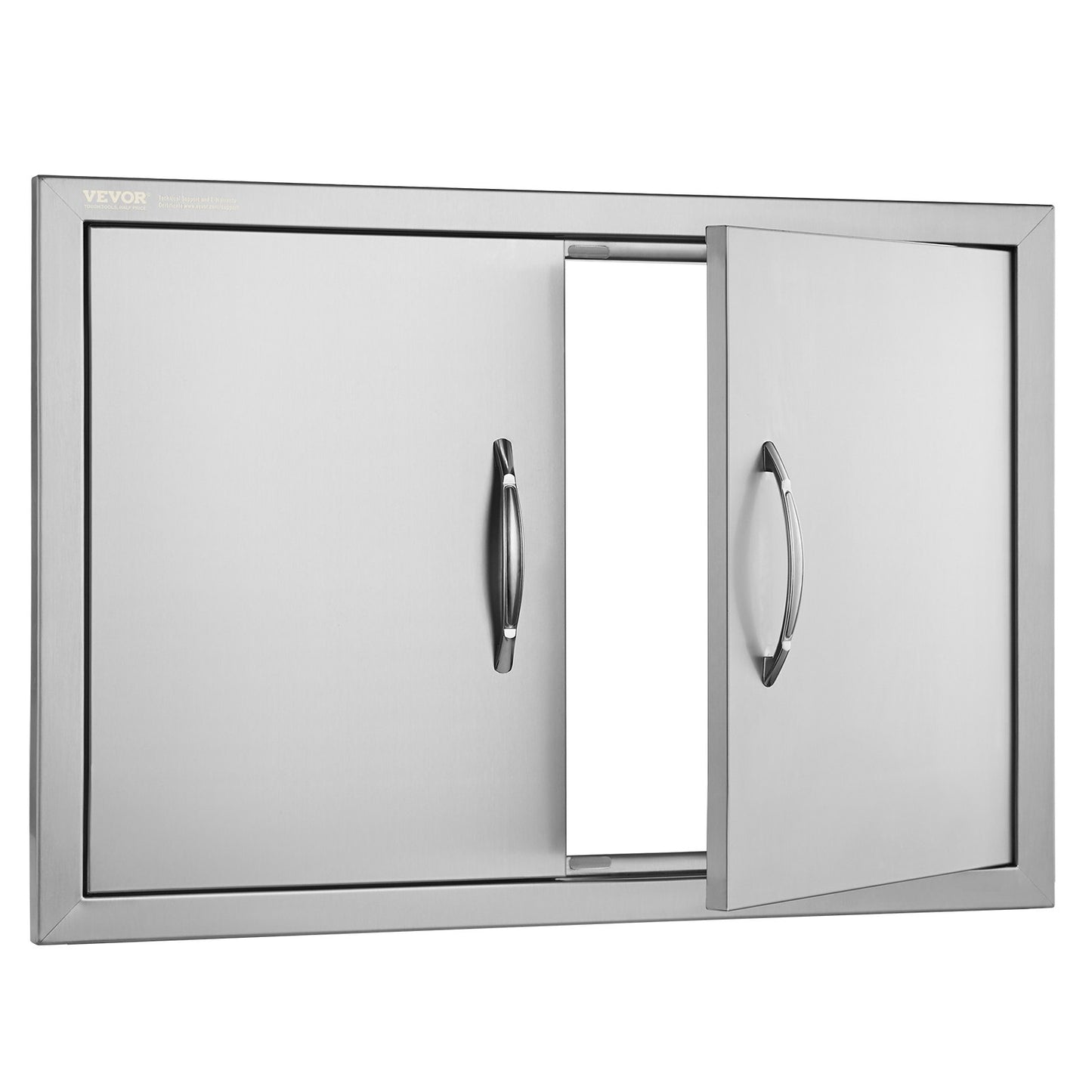 BBQ Access Door, 711x482 mm Double Outdoor Kitchen Door, Stainless Steel Flush Mount Door, Wall Vertical Door with Handles, for BBQ Island, Grilling Station, Outside Cabinet