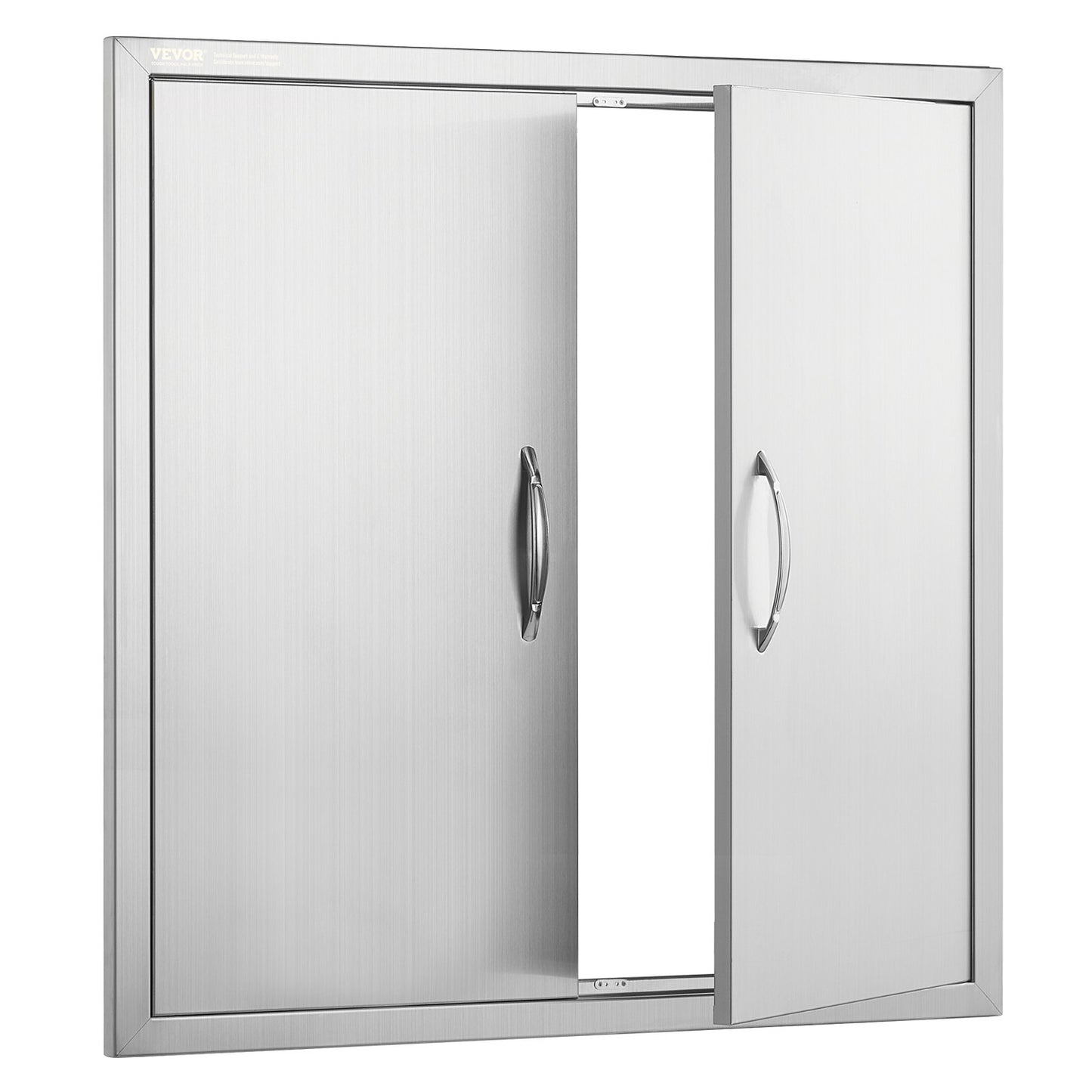 BBQ Access Door, 790x790 mm Double Outdoor Kitchen Door, Stainless Steel Flush Mount Door, Wall Vertical Door with Handles, for BBQ Island, Grilling Station, Outside Cabinet