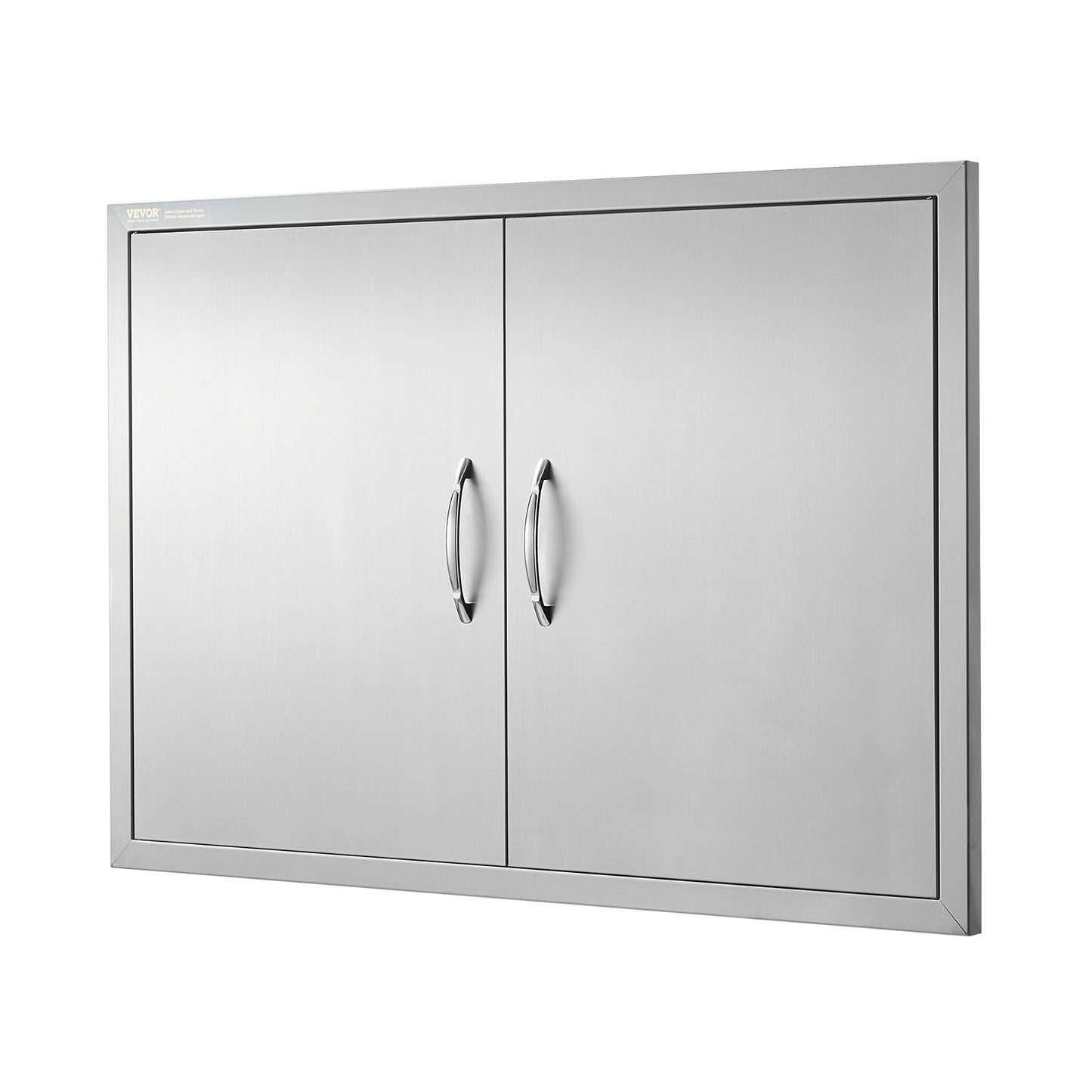 BBQ Access Door, 990x660 mm Double Outdoor Kitchen Door, Stainless Steel Flush Mount Door, Wall Vertical Door with Handles and Hooks, for BBQ Island, Grilling Station, Outside Cabinet