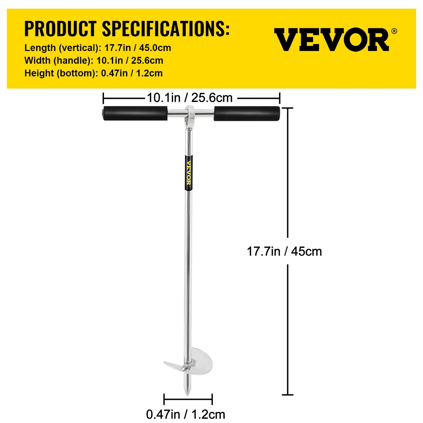 Sandanker, 45,7 cm lange Schnecke für Strand und Sandbank, Schraubanker aus Edelstahl 316 mit abnehmbarem Griff, Gummiseil und Tragetasche, für Jetski, PWC, Pontonboot und Kajak