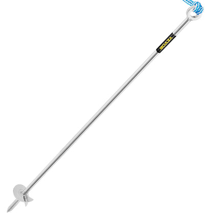 Sandanker, 91 cm lange Schnecke zum Einhängen in Strand und Sandbank, Schraubanker aus Edelstahl 316 mit abnehmbarem Griff, Gummiseil und Tragetasche, für Jetski, PWC, Pontonboot und Kajak