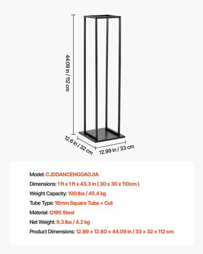Brennholzregal für den Innenbereich, 33 × 32 × 112 cm, Holzstapelhalter, Tragkraft bis zu 45 kg, hoher Holzständer, pulverbeschichteter Stahl, robustes Holzregal für den Kamin