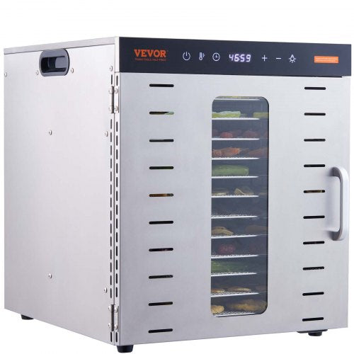 10 Trays Food Dehydrator Machine Stainless Steel 1000W Jerky Fruit Drying