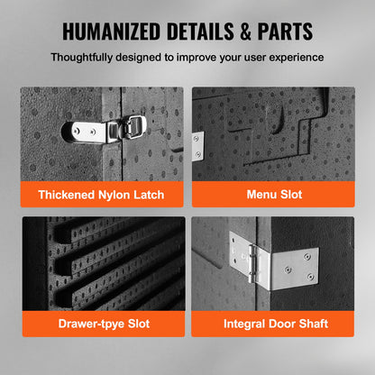 Insulated Food Pan Carrier, 82 Qt Hot Box for Catering, LLDPE Food Box Carrier with Double Buckles, Front Loading Food Warmer for Restaurant, Canteen, etc.