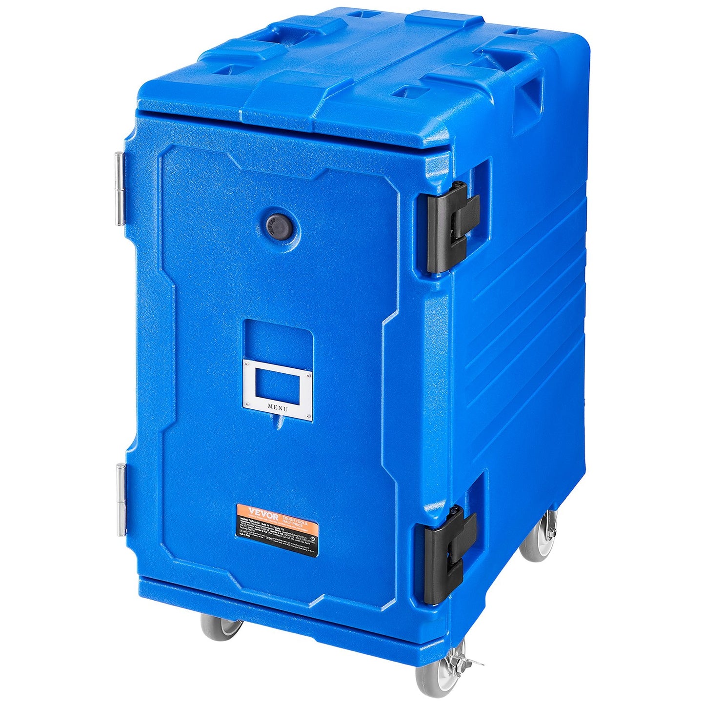 Insulated Food Pan Carrier, 127 Qt Hot Box for Catering, Food Box Carrier with Double Buckles, Front Loading Food Warmer with Handles, End Loader with Wheels for Restaurant, Canteen