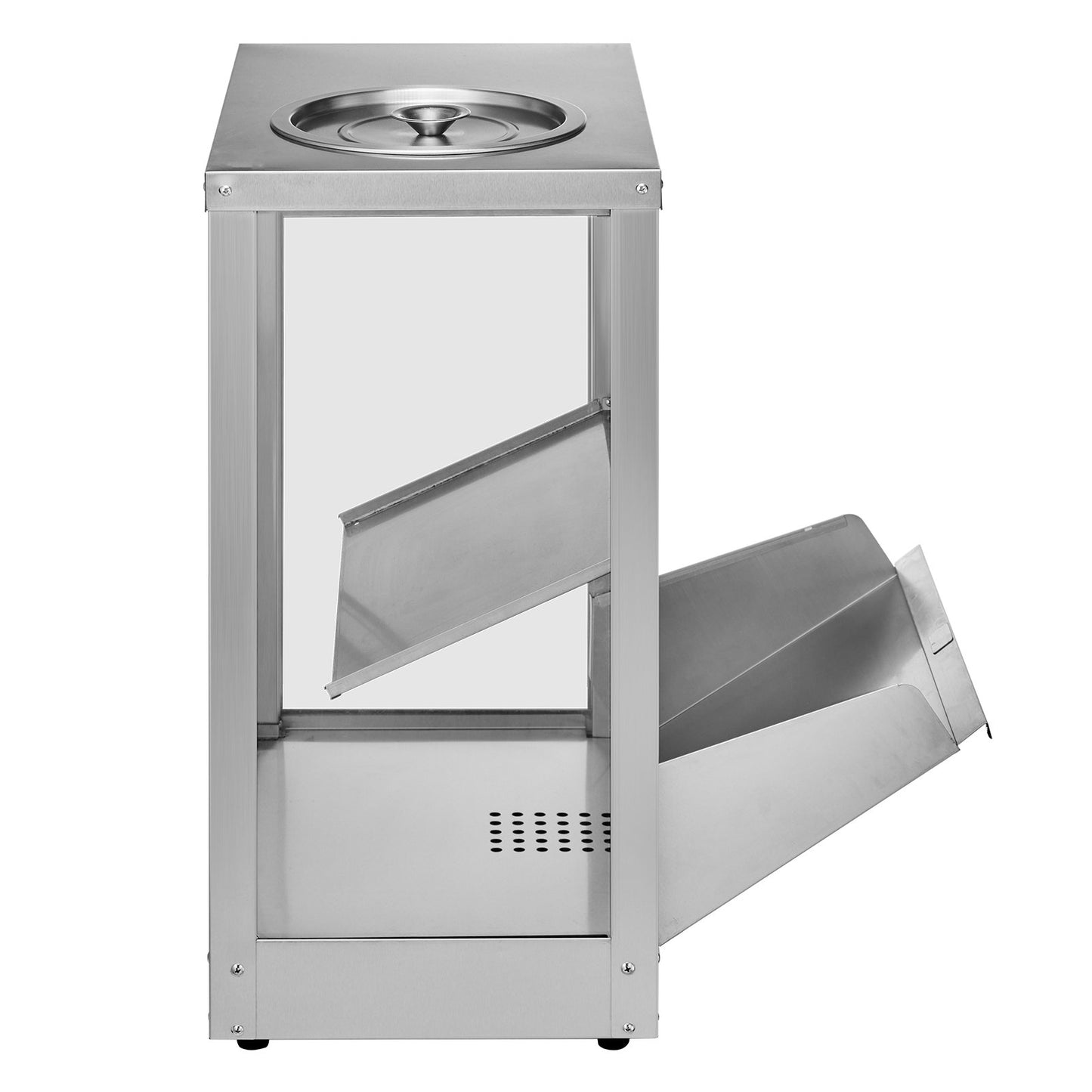 Commercial Nacho Chip Warmer, 80L Chip Warmer Machine with Heating Base and Warming Light, Nacho Machine with Deflection Board, Stainless Steel, for Nacho Chips, Popcorn, Potato Chips, Peanut