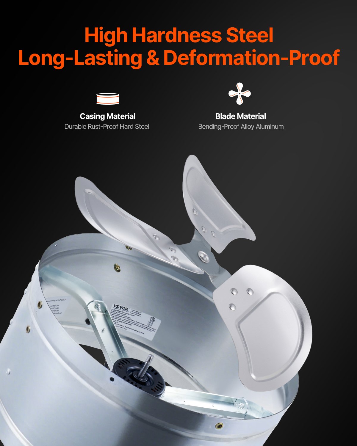 Gable Mount Fan, 15 Inch Attic Exhaust Fan with Adjustable Thermostat & Outer Mesh, 1300 CFM House Ventilator Cools Up to 1850 Sq.Ft, Quiet Ventilation for Roof, Garage & Shop, Galvanized Color