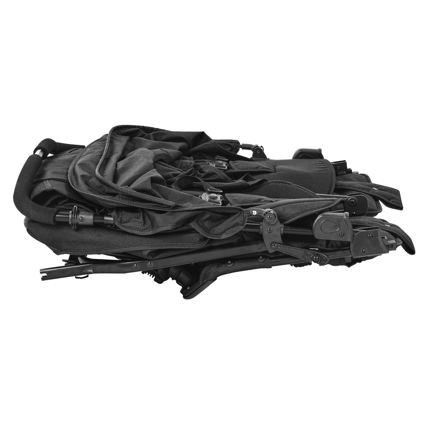 Double Stroller, Side x Side, Foldable Lightweight Twin Stroller with Tandem Seating, Adjustable Footrest/Rotating Handle, Wrap-Around Safety Harness,Storage Basket,for Newborn & Toddler (Black)