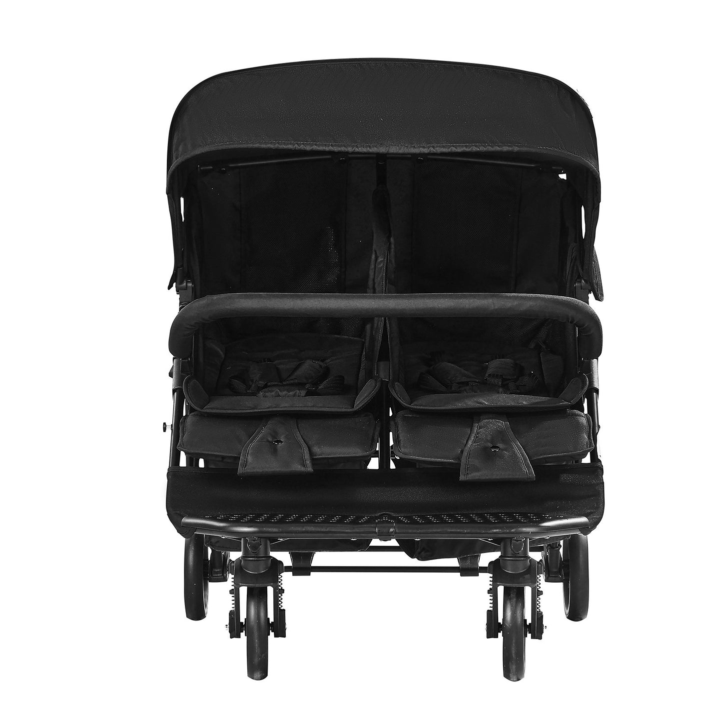 Double Stroller, Side x Side, Foldable Lightweight Twin Stroller with Tandem Seating, Adjustable Footrest/Rotating Handle, Wrap-Around Safety Harness,Storage Basket,for Newborn & Toddler (Black)