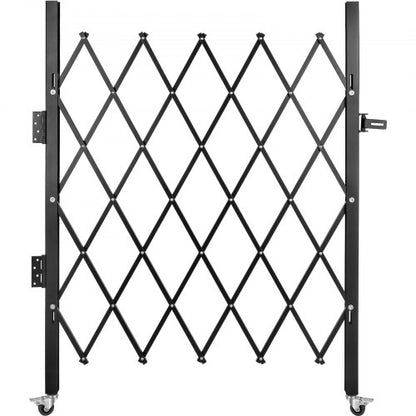Single Folding Security Gate, 180 × 155 cm(W × H) Folding Door Gate, Steel Accordion Security Gate, Flexible Expanding Security Gate, 360° Rolling Barricade Gate, Scissor Gate/Door with Padlock