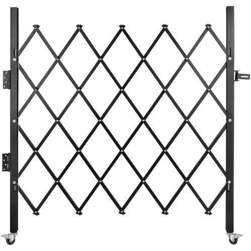 Single Folding Security Gate, 170 × 124 cm(W × H)Folding Door Gate, Steel Accordion Security Gate, Flexible Expanding Security Gate, 360° Rolling Barricade Gate, Scissor Gate or Door with Padlock