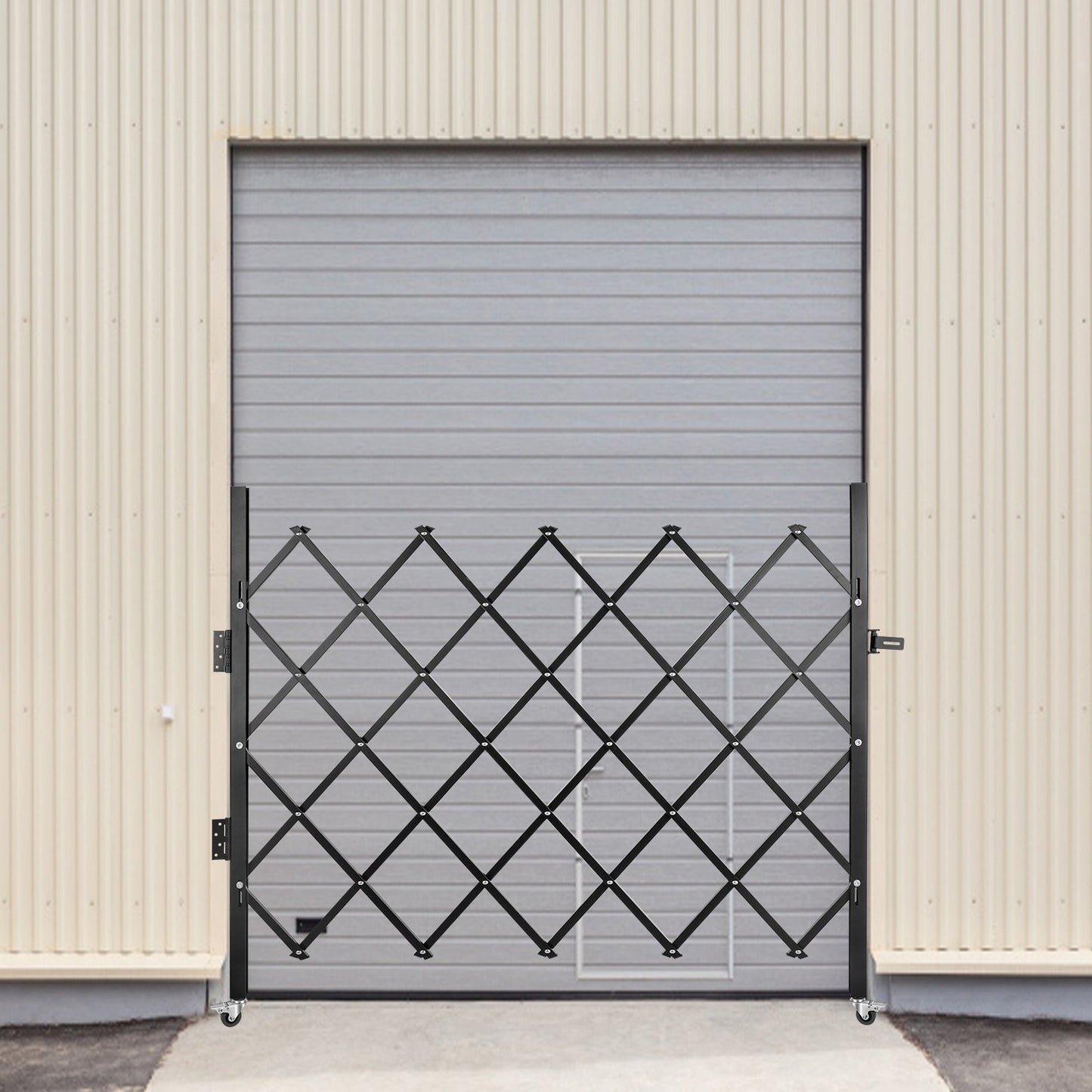 Single Folding Security Gate, 170 × 124 cm(W × H)Folding Door Gate, Steel Accordion Security Gate, Flexible Expanding Security Gate, 360° Rolling Barricade Gate, Scissor Gate or Door with Padlock