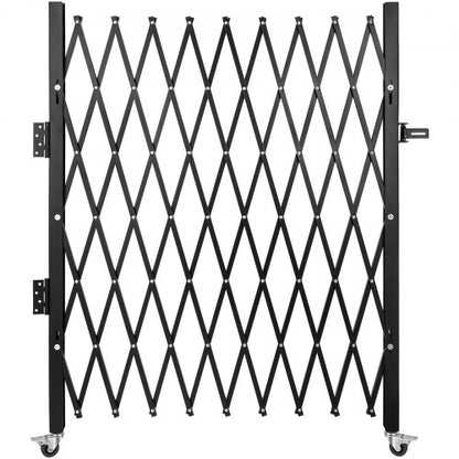 Single Folding Security Gate, 131.00 x 187.96 cm Folding Door Gate, Steel Accordion Security Gate, Flexible Expanding Security Gate, 360° Rolling Barricade Gate, Scissor Gate or Door with Padlock