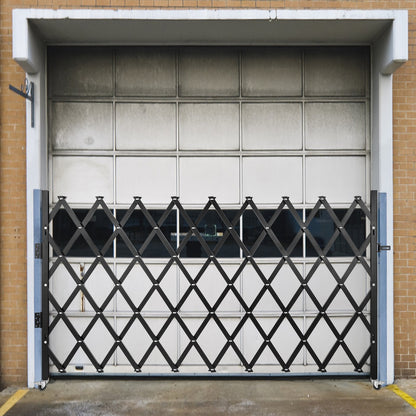 Single Folding Security Gate, 131.00 x 187.96 cm Folding Door Gate, Steel Accordion Security Gate, Flexible Expanding Security Gate, 360° Rolling Barricade Gate, Scissor Gate or Door with Padlock