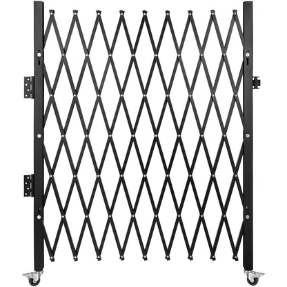 Single Folding Security Gate, 131.00 x 187.96 cm Folding Door Gate, Steel Accordion Security Gate, Flexible Expanding Security Gate, 360° Rolling Barricade Gate, Scissor Gate or Door with Padlock