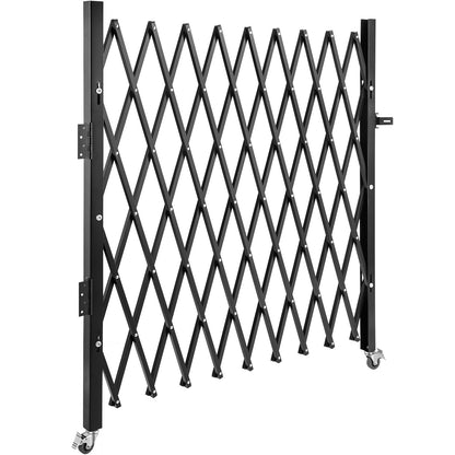 Single Folding Security Gate, 131.00 x 187.96 cm Folding Door Gate, Steel Accordion Security Gate, Flexible Expanding Security Gate, 360° Rolling Barricade Gate, Scissor Gate or Door with Padlock