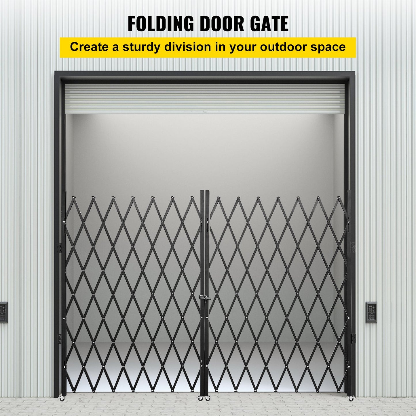 Double Folding Security Gate Folding Door Gate 310 × 154 cm(W × H)Scissor Gate