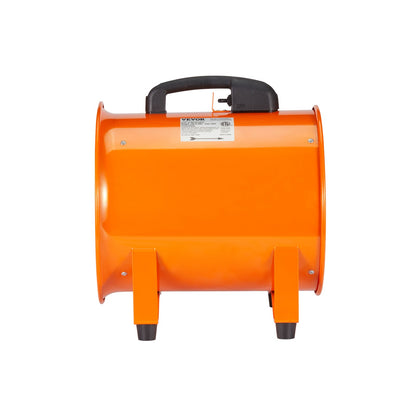 Tragbarer 40,6-cm-Ventilator, 2 Geschwindigkeitsstufen, 5175 CFM (ca. 850 m³/h) Hochleistungs-Industrielüfter mit 10 m flexiblem Abluftschlauch, Abluft-Axialventilator für Keller, Werkstätten und Lagerhallen, Orange