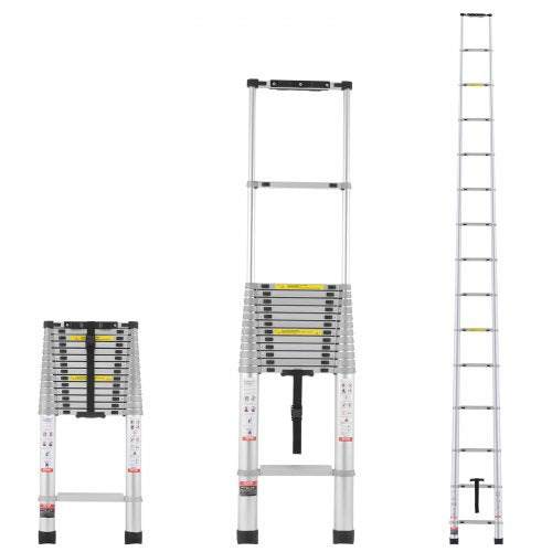 Telescoping Ladder, 20.3FT Aluminum Lightweight Extension Ladder, Multi-button Retraction Collapsible Ladder, 419 LBS Capacity with Non-slip Feet, Portable Compact Ladders for Home, RV, Loft