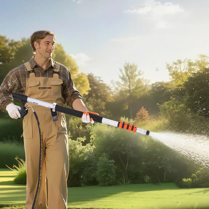 Pressure Washer Telescoping Wand, 24 ft, 4000 psi, Telescopic Spray Wand with Power Washer Extension Wands, Gutter Cleaner, Pivoting Coupler, 7 Spray Nozzle Tips and Adjustable Support Harness