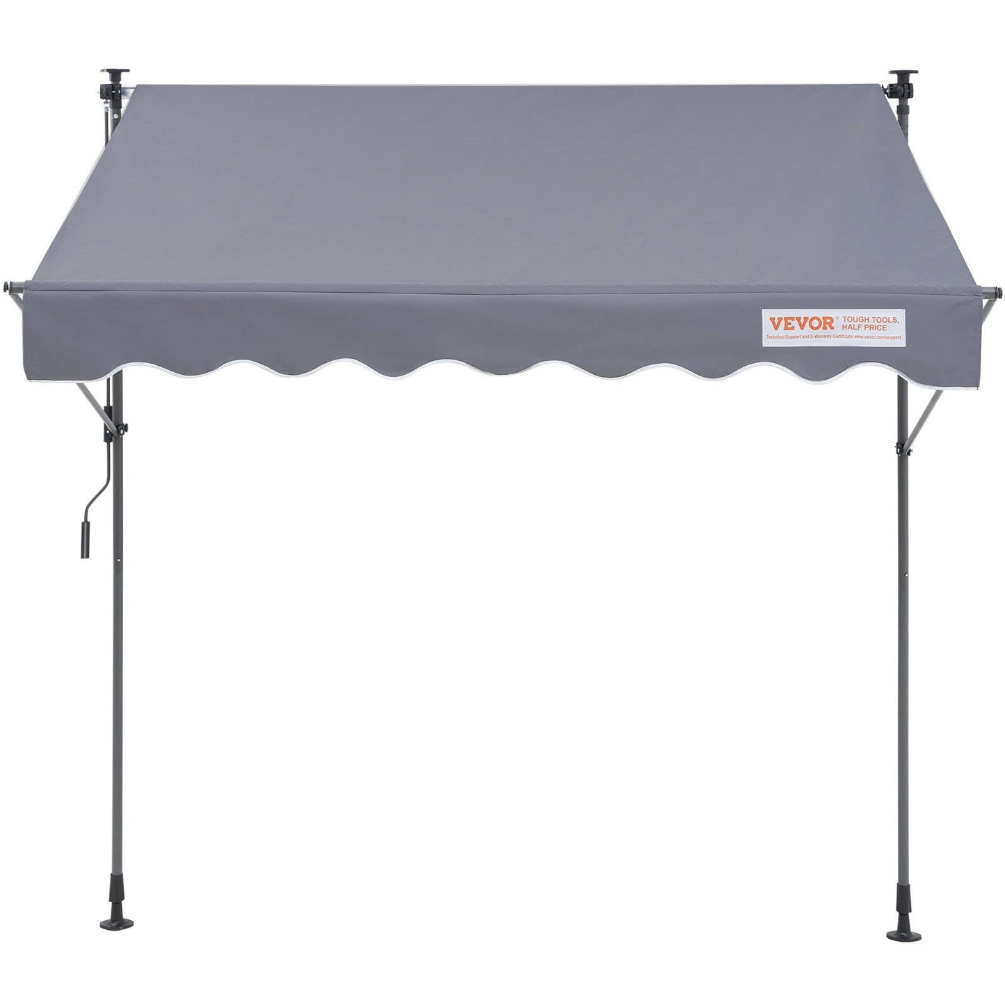 Manual Retractable Awning, 78" Outdoor Retractable Patio Awning Sunshade Shelter, Adjustable Patio Door Window Awning Canopy with 39" Sun Shade Curtain for Backyard, Garden, Balcony