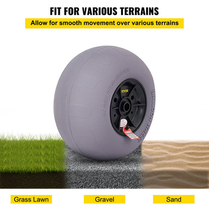 Beach Balloon Wheels, 33 cm Replacement Sand Tires, TPU Cart Tires for Kayak Dolly, Canoe Cart and Buggy w/ Free Air Pump, 2-Pack