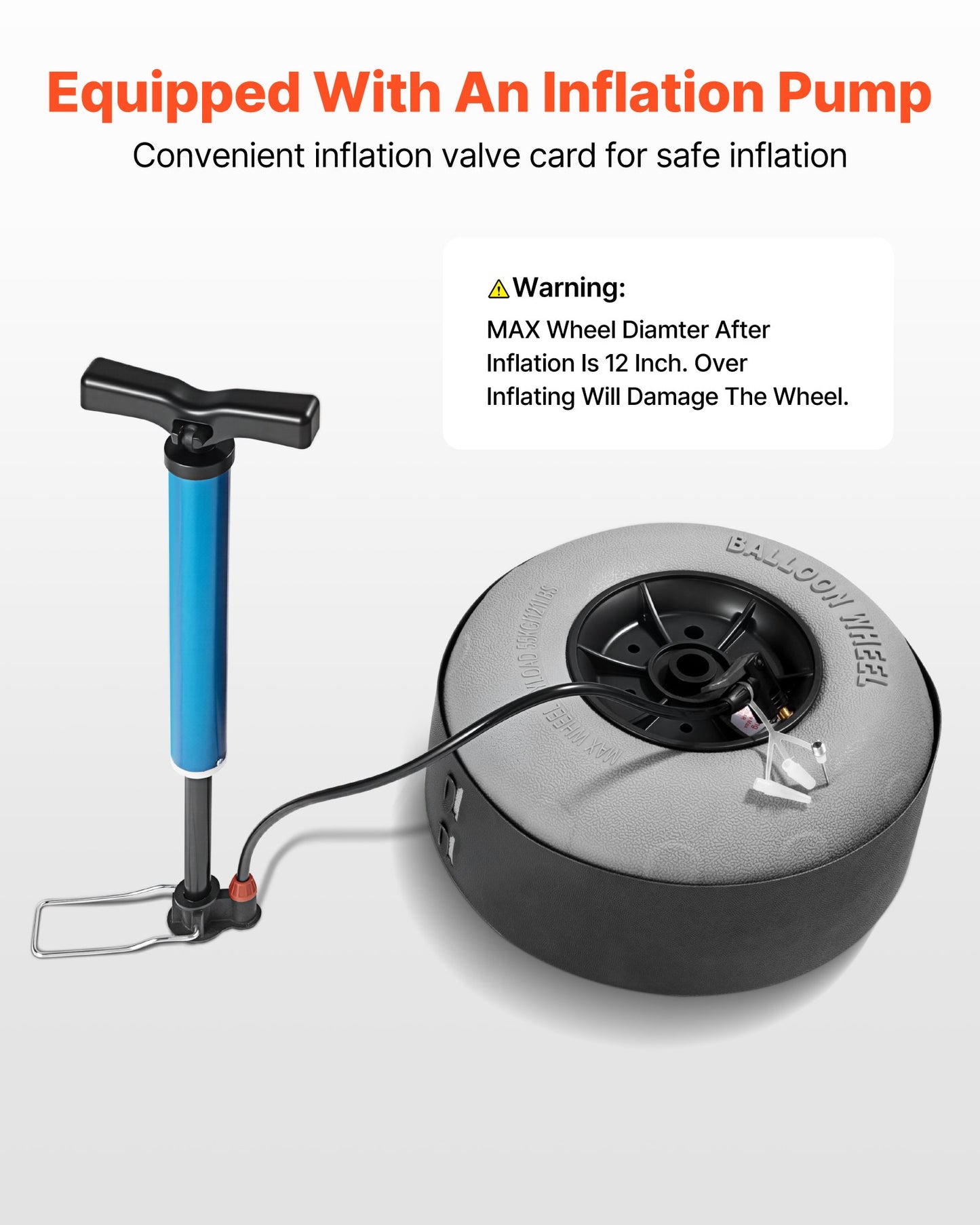 Beach Dolly with Big Wheels for Sand, 20.1" x 14.6" Cargo Deck, w/ 9" Balloon Wheels, 165LBS Loading Capacity Folding Sand Cart & 27.2" to 44.9" Adjustable Height, Heavy Duty Cart for Beach