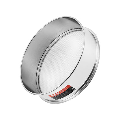 Feinmaschiges Mehlsieb, 10-Mesh-Mehlsieb, lebensmittelechtes Edelstahlsieb 304, Durchmesser 32 cm (12,6 Zoll), 5 Maschenweiten für Mungbohnen, Reis, Mehl und Perlmehl