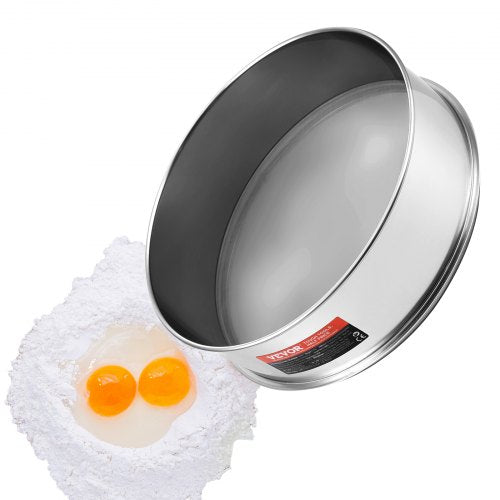 Feinmaschiges Mehlsieb, 80 Mesh, aus lebensmittelechtem Edelstahl 304, Durchmesser 32 cm (12,6 Zoll), 5 Maschenweiten für Mungbohnen, Reis, Mehl und Perlmehl